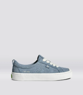 Cariuma OCA Low Mountain Spring Blue Hairy Suede Sneaker - Blue / Women 9 / Men 7.5