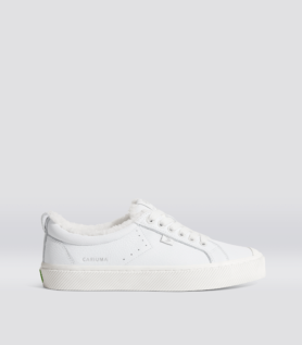 Cariuma OCA Therma Low White Premium Leather Sneaker - White / Women 13.5 / Men 12