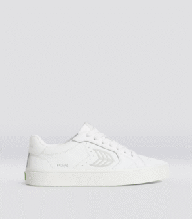 Cariuma SALVAS White Premium Leather Ice Logo Sneaker - White/Ice / Women 9 / Men 7.5