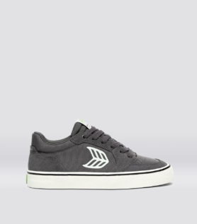 Cariuma VALLELY PRO Magnet Grey Suede and Cordura Ivory Logo Sneaker - Magnet Grey/Ivory / Women 10.5 / Men 9