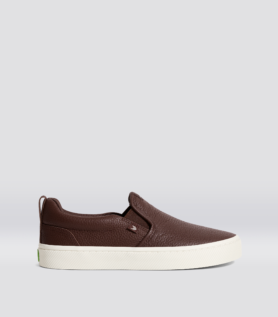 Cariuma SLIP-ON Brown Premium Leather Sneaker - Brown / Women 10 / Men 8.5
