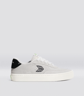 Cariuma LUAN PRO Smoke White Suede Black Logo Sneaker - Smoke White/Black / Women 7 / Men 5.5