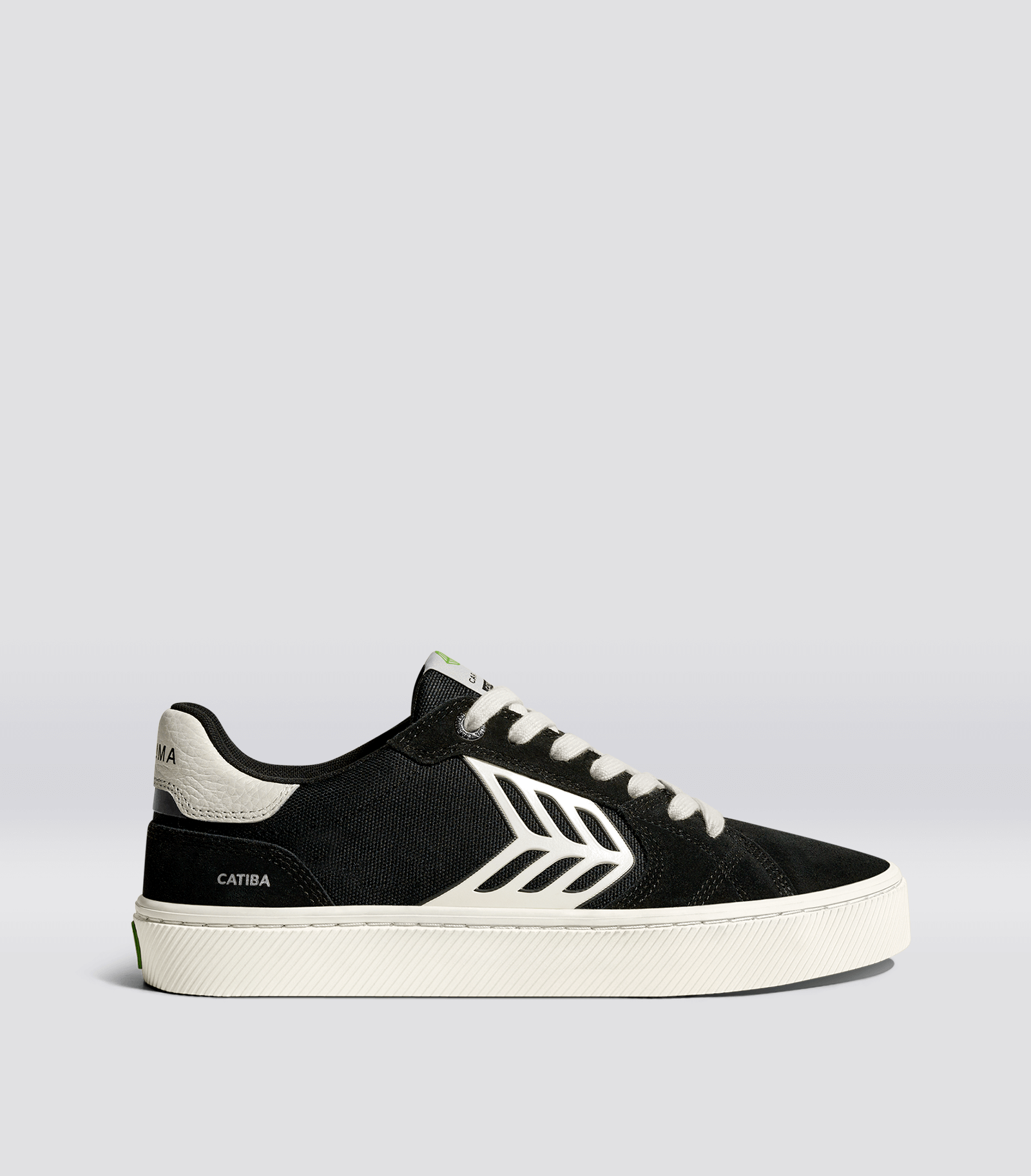 Cariuma CATIBA PRO 2.0 Black Suede and Cordura Ivory Logo Sneaker - Black/Ivory / Women 7 / Men 5.5