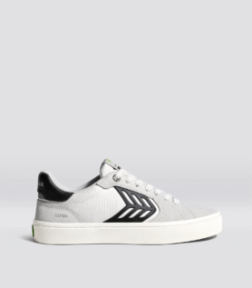 Cariuma CATIBA PRO 2.0 Smoke White Suede Off-White Cordura Black Logo Sneaker - Off-White Smoke/Black / Women 7.5 / Men 6