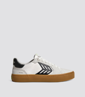 Cariuma CATIBA PRO 2.0 Gum Smoke White Suede Off-White Cordura Black Logo Sneaker - Gum Off-White Smoke/Black / Women 14.5 / Men 13