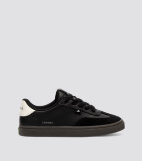 Cariuma TOCA Teak Black Diamond Leather Off-White Accents Sneaker - Teak Black / Women 10.5 / Men 9