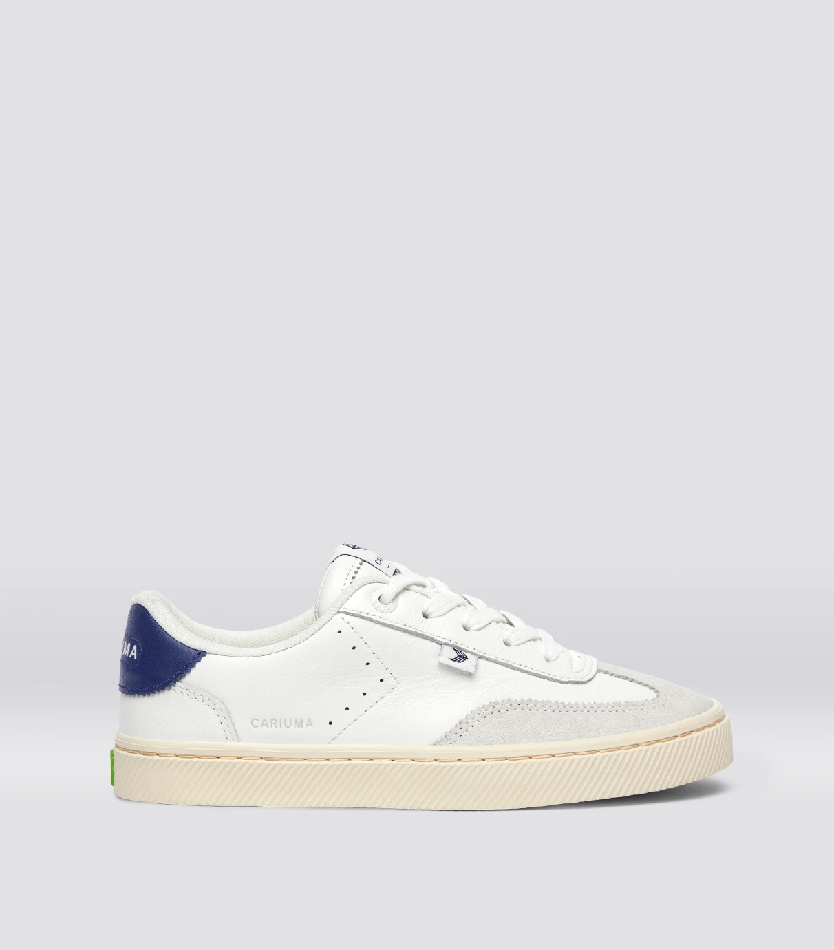 Cariuma TOCA White Diamond Leather Smoke White Suede Blue Accents Sneaker - White/Smoke White / Women 6.5 / Men 5