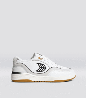 Cariuma UBA Gum White Leather Black Logo Sneaker - Gum White/Black / Women 13 / Men 11.5