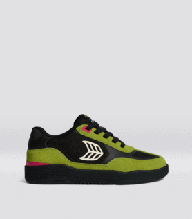Cariuma Skategoat C25 PRO Lime Green Suede Black Mesh Ivory Logo Pink Sneaker - Lime Green/Black / Women 13.5 / Men 12