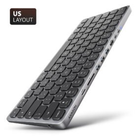 AXAGON HMC-KB-US Keyboard Hub, USB-C 5Gbps, 3x USB-A, HDMI 4k/60Hz, SD/mSD, audio, PD 100W