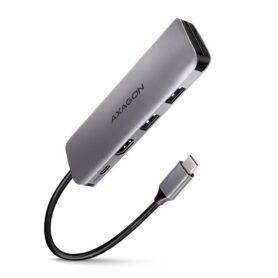 AXAGON HMC-5, 5-in-1 Hub, USB-C 5Gbps, 2x USB-A, HDMI 4k/30Hz, SD/mSD, PD 100W, USB-C cable 20 cm
