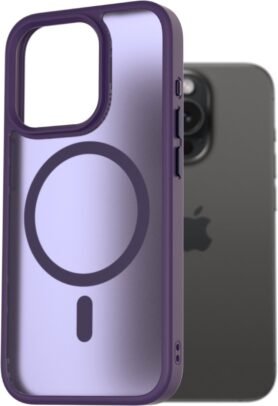 AlzaGuard Matte Case Compatible with Magsafe pro iPhone 15 Pro tmavě fialový