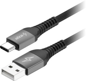 AlzaPower AluCore USB-A to USB-C 2.0 Ultra Durable 1m tmavě šedý