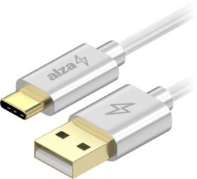 AlzaPower AluCore Charge USB-A to USB-C 2.0 2m bílý
