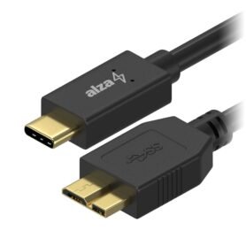 AlzaPower USB-C na Micro USB-B 3.2 Gen 1 0.5m černý