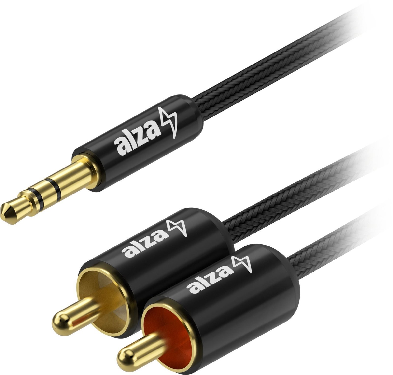 AlzaPower AluCore 3.5mm Jack (M) to 2x RCA (M) 3m černý