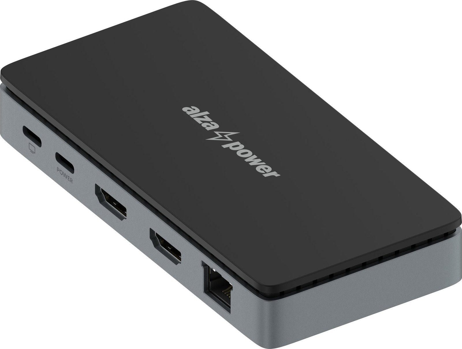 AlzaPower Metal Mini USB-C Dock Station 8v1 Dual Screen vesmírně šedý