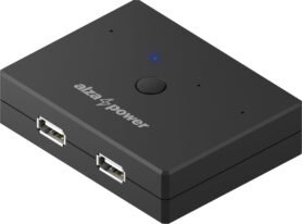 AlzaPower USB 2.0 2 In 4 Out KM Switch Selector černý