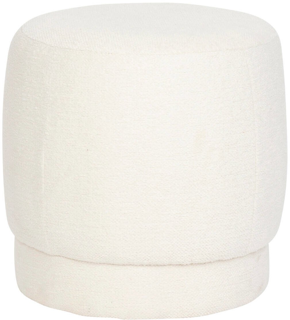 Atmosphera Čalouněný kulatý puf AMEA bouclé, průměr 39 cm, bílý