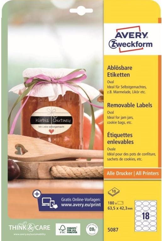Avery Zweckform 5087 Oválné samolepící etikety