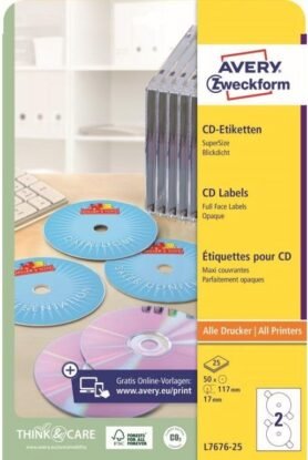 Avery Zweckform L7676-25 Samolepící etikety na CD