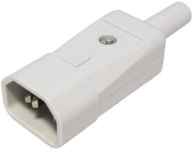 Bachmann Konektor síťový IEC320 C14 samec, 250 V/10 A, na kabel, šedý (915.971)