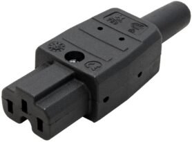 Bachmann Konektor síťový IEC320 C15A samice, 250 V/10 A, na kabel, černý (916.170)