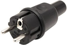 Bachmann Konektor síťový 250 V / 16 A, samec, CEE 7 / 7, na kabel, gumový, černý (913.169)