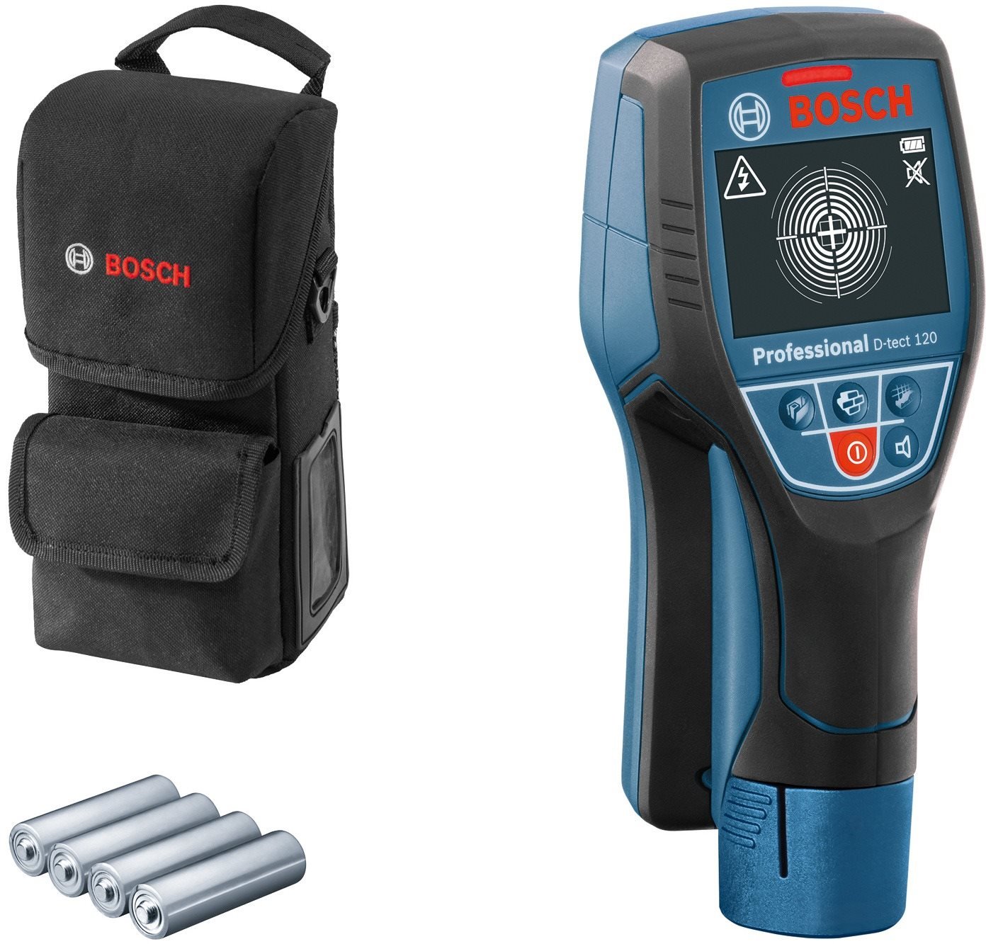 BOSCH Professional Detektor s pouzdrem a bateriemi D-Tect 120 0.601.081.303 (4xAA)
