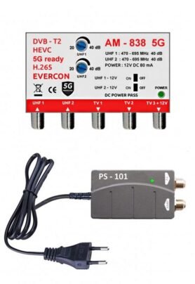 EVERCON anténní set pro 3 TV 838-101-3 5G pro DVB-T2