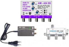 EVERCON anténní set 20 dB pro 4 TV 424-101-4