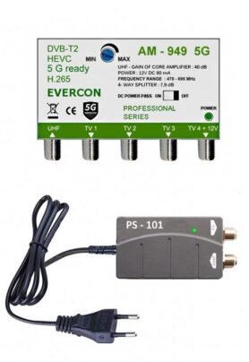 EVERCON anténní set pro 4 TV 949-101-4 pro DVB-T2