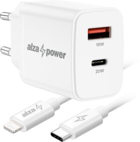 AlzaPower Compact A530 20W Bílá + Core USB-C 2.0 60W 1m bílý