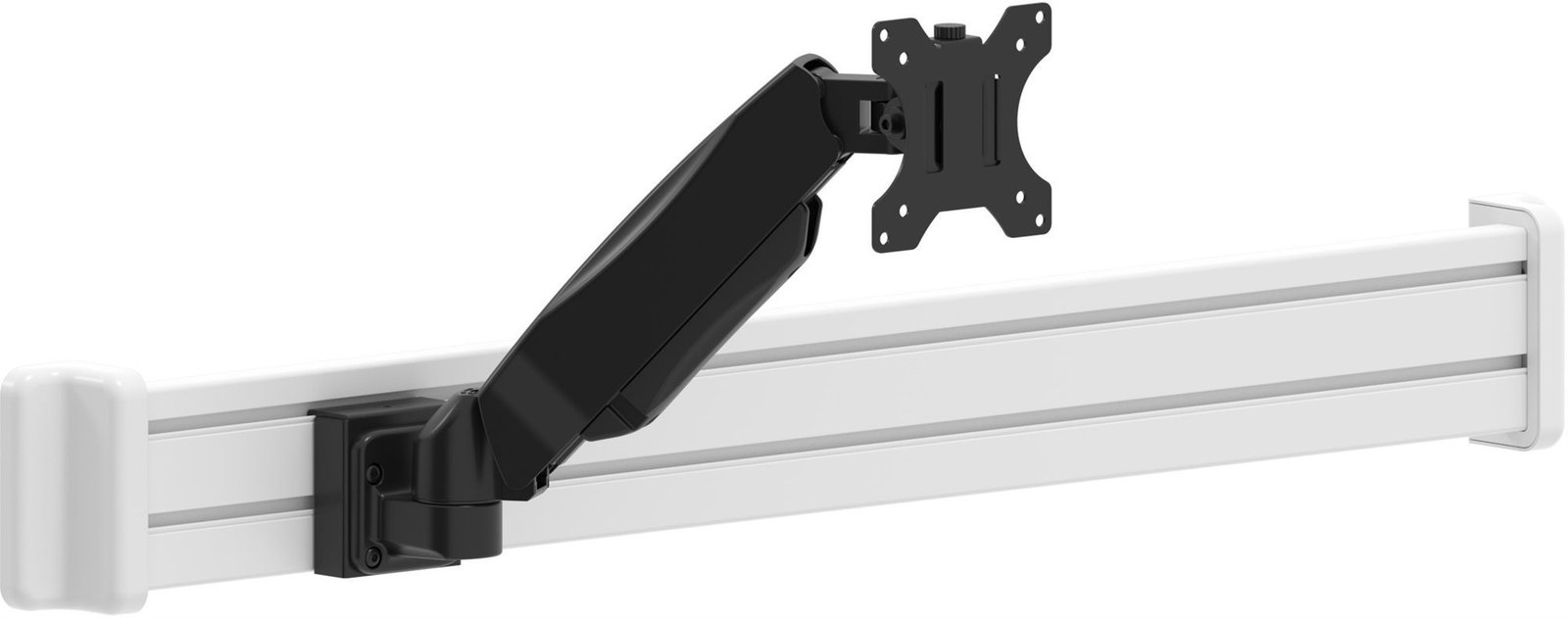 AlzaErgo Slatwall SWP110 Lišta bílá + SWMP220 Úchyty bílé + SWAS430 Držák černý