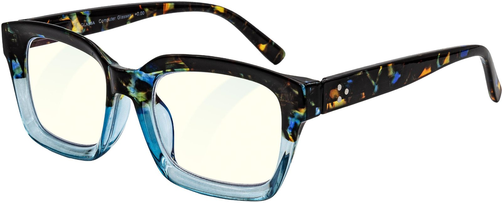 GLASSA Blue Light Blocking Glasses PCG 014, +2,00 dio, modrý vzor