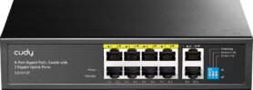 CUDY 8-Port Gigabit PoE+ Switch with 2 Gigabit Uplink Ports