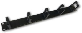 Datacom 19" vyvazovací panel 1U 5x plast.úchytka (3x6cm) černý