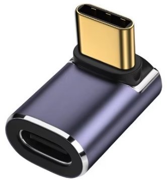 DLTECH 90° adaptér USB-C 3.0 OTG, 40Gbps - přední/zadní