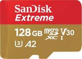 SANDISK microSDXC 128GB Extreme Action Cams and Drones + Rescue PRO Deluxe + SD adaptér