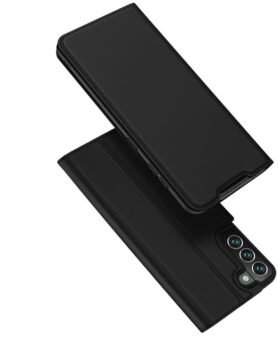 Skin Pro knížkové kožené pouzdro na Samsung Galaxy S22 Plus, černé