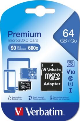 Verbatim MicroSDXC 64GB Premium + SD adaptér