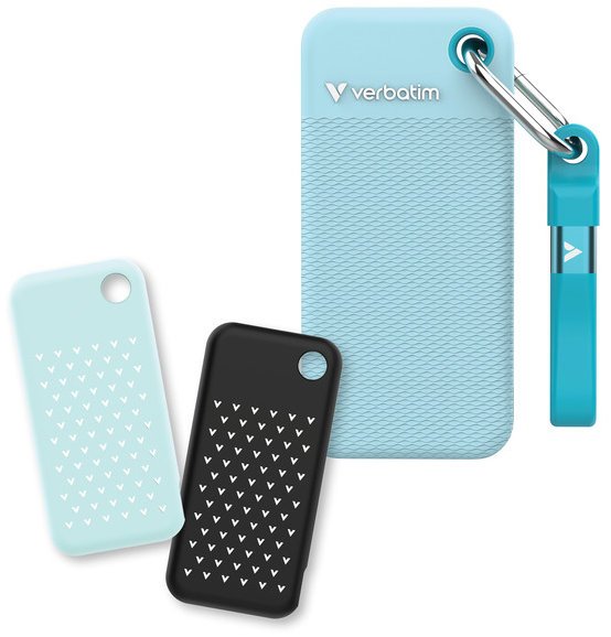 VERBATIM Pocket SSD 2TB modrá + 2x gumový obal