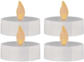 EMOS LED dekorace – čajová svíčka maxi, bílá, CR2032, vnitřní, vintage, 4 ks