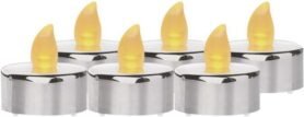 EMOS LED dekorace – 6x čajová svíčka stříbrná, 6x CR2032, vnitřní, vintage