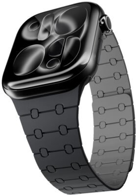 Epico Magnetic+ Silicone řemínek Apple Watch SE 40mm/Series 1-9 38/40/41mm, 10-11 42mm - černý