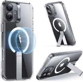 ESR Boost Flickstand Case (HaloLock), Compatible with iPhone 16 Plus, Clear