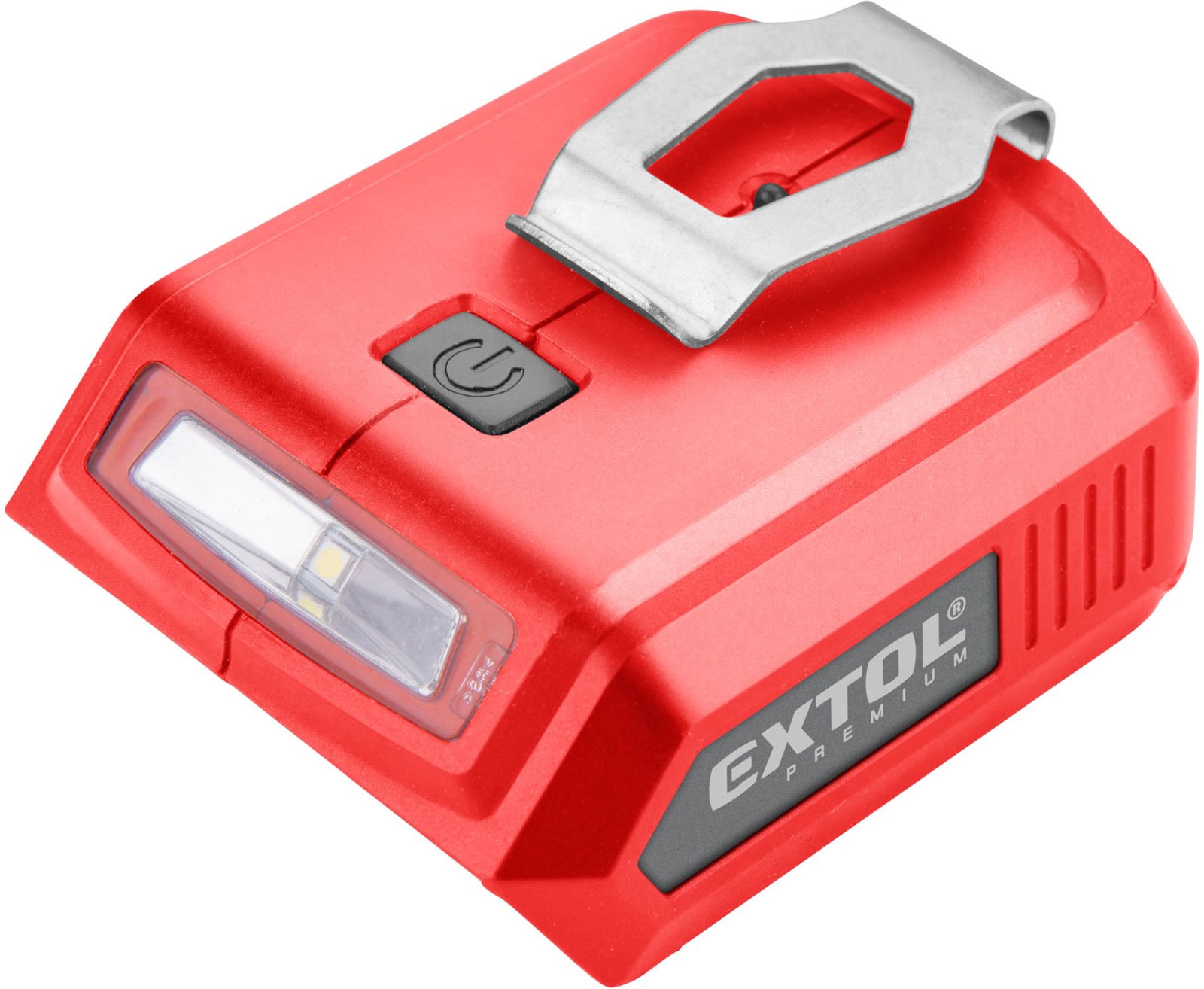 EXTOL PREMIUM Nabíječka aku pro USB zařízení, se světlem, SHARE20V, bez baterie, 5V/ 2A, 8891896