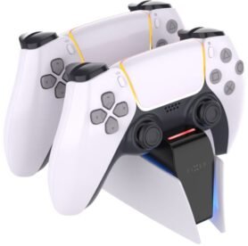 FIXED Charging Station pro dva bezdrátové ovladače DualSense PlayStation 5 černo-bílá