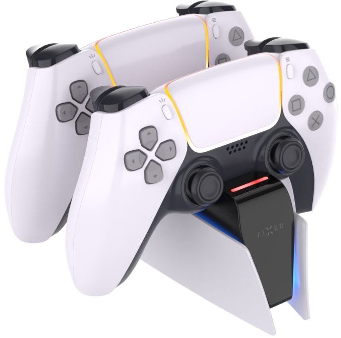 FIXED Charging Station pro dva bezdrátové ovladače DualSense PlayStation 5 černo-bílá