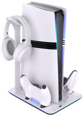 FIXED Multifunctional Stand pro PS5 (Pro/Slim) s větráky a nabíjením pro 2xDualSense B&W